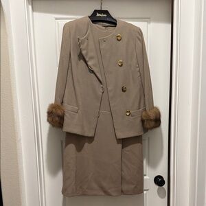 Vintage Bill Blass for Maurice Rentner Tan Suit